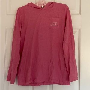 Vineyard Vines Pink and Silver Hoodie Tee